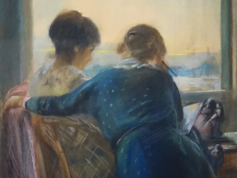 1881-Mattheus Dijkwel - Due ragazze alla finestra
